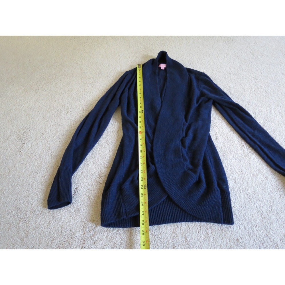 Lilly Pulitzer Amalie Dark Blue Sweater Cardigan Womens XL Navy Open Front